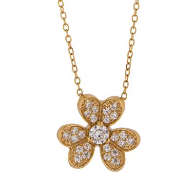 گردنبند طلای گل طلایی